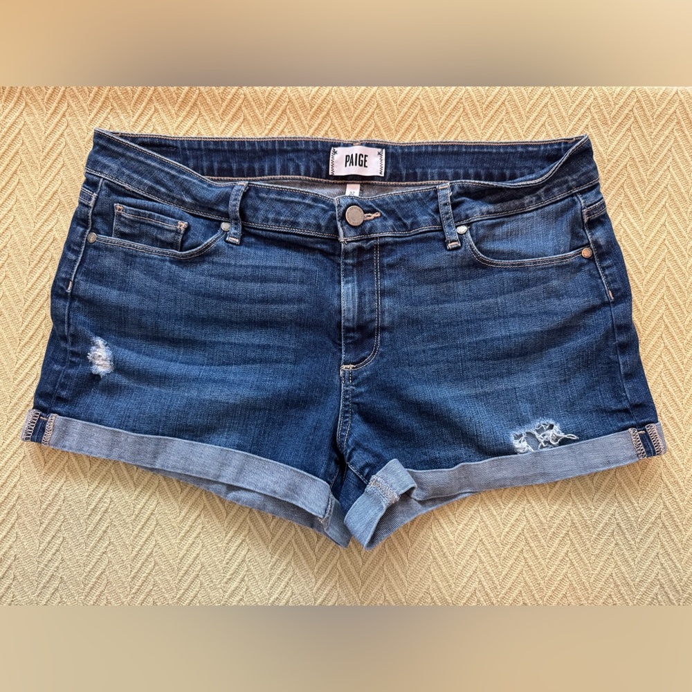 Paige Jimmy Jimmy Short blue stretch denim size 32